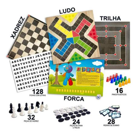 Jogo Tabuleiro 6 Em 1 Jogos Clássicos Para Meninos E Meninas