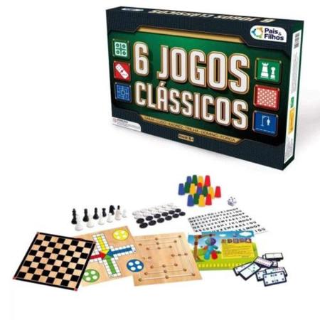 6 Jogos Classicos Tabuleiro Reunidos Dama Ludo Xadrez 6 Em 1