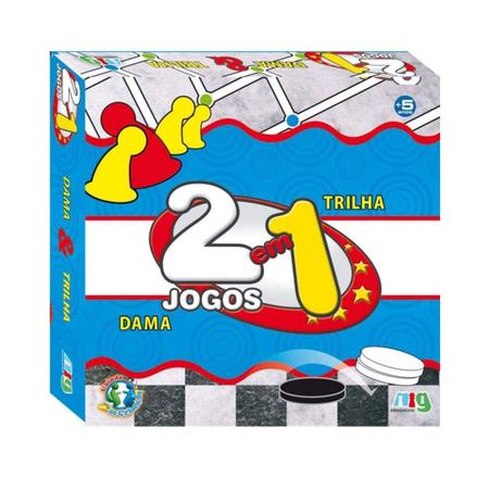 Jogo de Tabuleiro 2 em 1 Dama e Trilha Brinquedo Presente Oferta