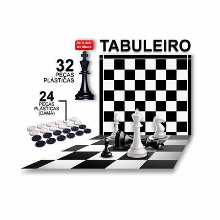 Jogo de Tabuleiro - 2 em 1 - Xadrez e Dama - Pais e Filhos - Jogo