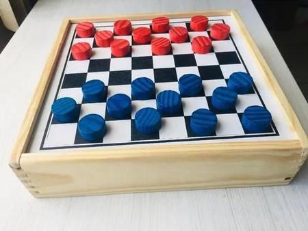 Conjunto 6x1 jogos tabuleiro xadrez damas trilha ludo junges
