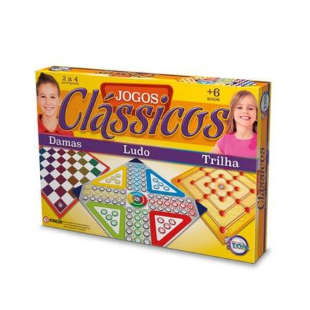 Kit 3 em 1 Damas Ludo e Trilha Jogos Classicos de Tabuleiro - Pais e filhos  - Jogo de Dominó, Dama e Xadrez - Magazine Luiza