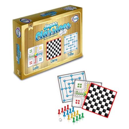 Jogos Clássicos Ludo/Damas/Trilha Brinquedos Toya