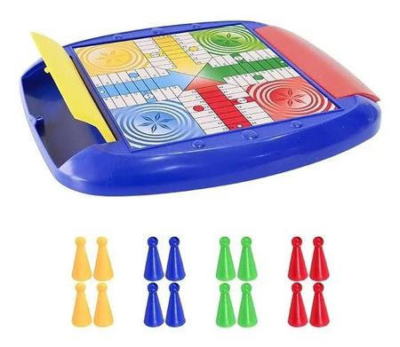 Imagem de Jogos De Tabuleiro Portatil 8 em 1 Brinquedo Infantil Educativo Didático Xadrez Dama Ludo Gamão