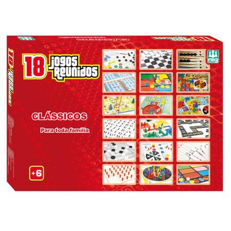 Jogos tabuleiro 18 jogos clássicos reunidos meninos meninas - NIG