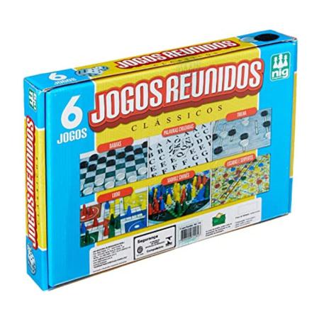 Jogos de Tabuleiro Reunidos 6 em 1 - NIG Brinquedos - Alves Baby