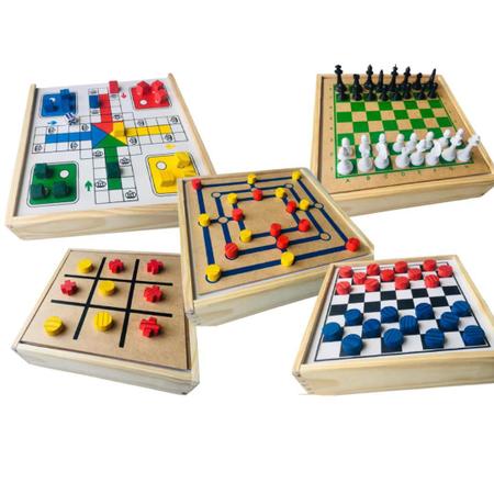 Kit C/ 4 Jogos Tabuleiro Damas Trilha Resta Um Jogo Da Velha - Futura  Brinquedos Educativos