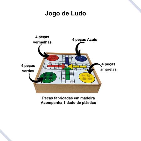 Imagem de Jogos de Tabuleiros 5 em 1 Dama Xadrez Ludo Jogo Da Velha Trilha