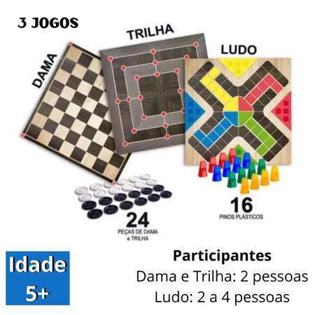 Jogos Tabuleiro 3x1 Ludo Dama Trilha 3 Jogos Didaticos