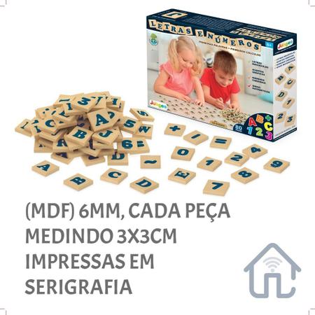 Imagem de Jogos Educativos Infantil Alfabeto E Numerais Madeira Mdf