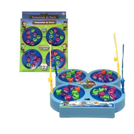 Brinquedo Jogo Pescaria Multijogador 32 Peixinhos 4 Lagos Polibrinq - Jogo  de Pesca - Magazine Luiza