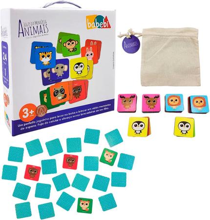 Jogo da Memória Animais - Babebi - Joguinhos de Bolsa - Pingu Brinquedos