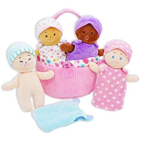 June Garden My First Basket Plush Baby Doll Set Inclui 1 cesta e