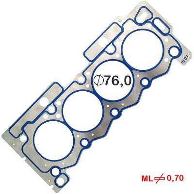 Imagem de Junta Cabeçote Aço Inox 0.70mm 76.0mm Peugeot 208 2013/.... Citroen C3 Picasso 2013/... Motor Tu4M 1.5 8V Flex