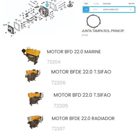 Imagem de Junta Tampa Rolamento Principal Motor BFDE 22.0 Termossifão