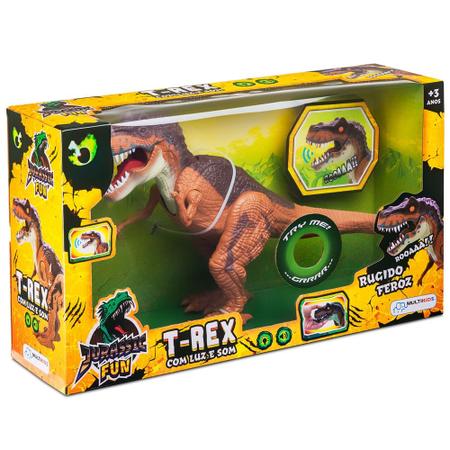 Jurassic Fun Dinossauro Rex R/C Com Luz e Som Multikids - BR1461 -  lojamultikids