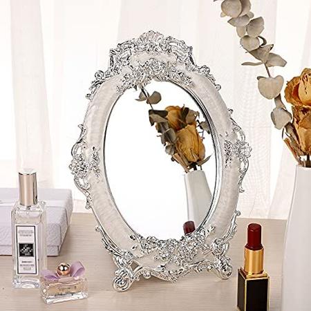 minkissy Decoração Retrô Meninas Mesa De Escritório Decorações De Mesa  Espelho Vintage Espelho Giratório Dupla Face Mesa Giratória Espelho De  Maquiagem Lupa Espelho De Maquilhagem Espelho