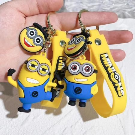 Imagem de Kawaii Minions Silicone Chaveiro Brinquedo Dos Desenhos Animados Pingente Chaveiro Cosplay Zodíaco