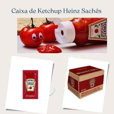Imagem de Ketchup Tradicional Heinz Sache mini Catchup Condimento Molho Caixa Fechada Atacado