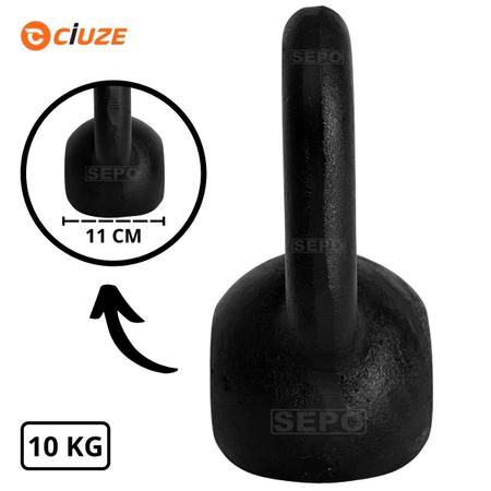 Imagem de Kettlebell de Ferro Fundido Pintado 10 Kg Preto