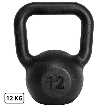 Imagem de Kettlebell de Ferro Fundido Pintado 12 Kg Preto