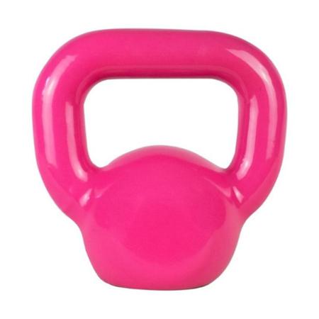 Imagem de Kettlebell Emborrachado 4kgs Rosa Academia Treino Fitness Musculação 1 Fit