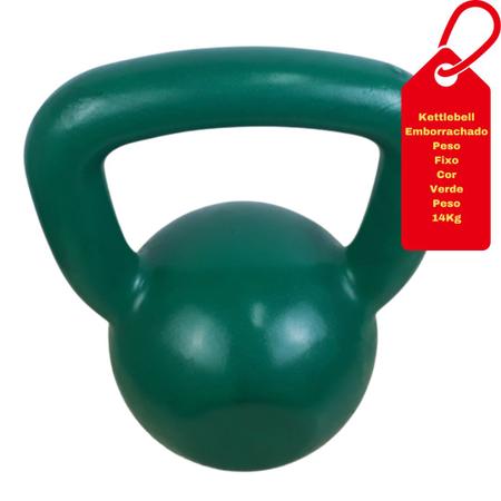 Kettlebell Emborrachado c/ Alça Pintada Colorido Peso:14KG