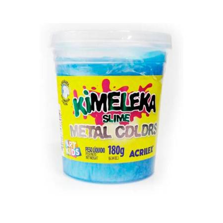 Imagem de Kimeleka Slime 180g Azul Metálico Acrilex - ACRILEX - ESCOLAR