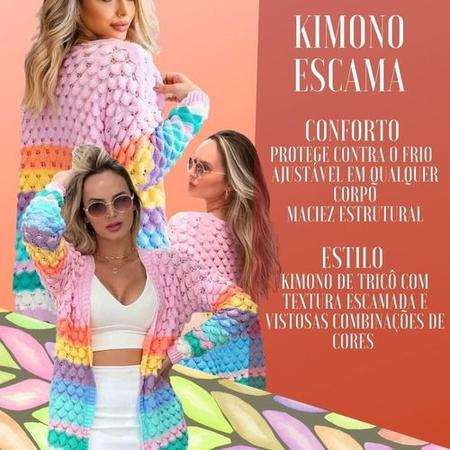 Kimono listrado colorido sales