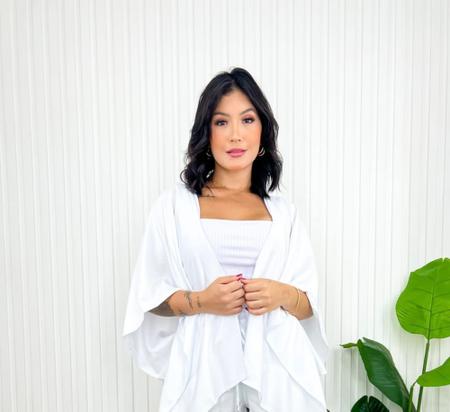 Imagem de Kimono Colete Branco Feminino