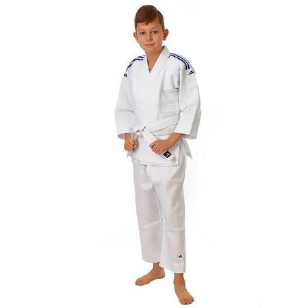 Imagem de Kimono Infantil Judo adidas Trançado Branco com Faixa