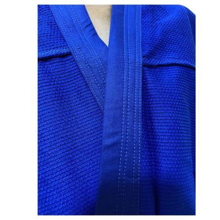 Imagem de Kimono Jiu-Jitsu Judô Adulto Azul Trançado Reforçado 1 Fit