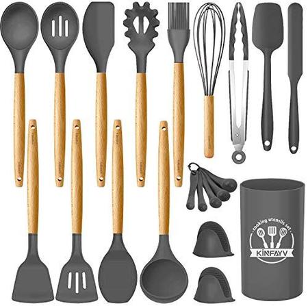 ABOOFAN Garfo De Silicone Para Servir Comida 2 Peças Garfo Grande De  Silicone Colher De Servidor Utensílios Domésticos Kit Turnicate Utensílios  De