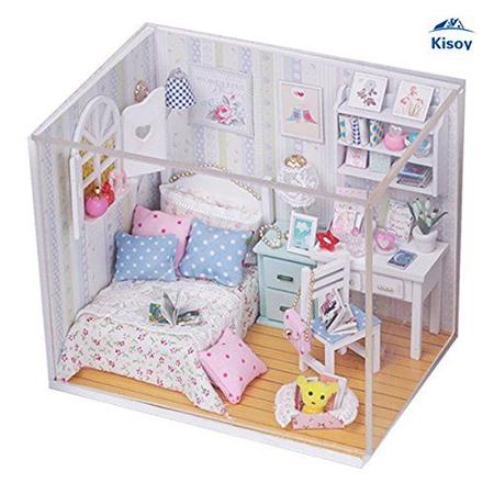 Imagem de Kisoy Romantic and Cute Dollhouse Miniatura DIY House Kit Creative Room Perfect DIY Gift for Friends, Lovers and Families(Gorgeous Dawn)