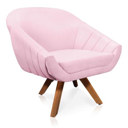 Kit 01 Namoradeira 02 Lugares e 01 Poltrona Giratória Giovana Suede Rosa Bebê Base Madeira MM30 - D'Rossi - DROSSI Imagem de Kit 01 Namoradeira 02 Lugares e 01 Poltrona Giratória Giovana Suede Rosa Bebê Base Madeira MM30 - D'Rossi