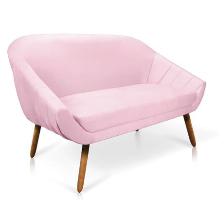 Kit 01 Namoradeira 02 Lugares e 01 Poltrona Giratória Giovana Suede Rosa Bebê Base Madeira MM30 - D'Rossi - DROSSI Imagem de Kit 01 Namoradeira 02 Lugares e 01 Poltrona Giratória Giovana Suede Rosa Bebê Base Madeira MM30 - D'Rossi