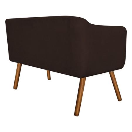 Kit 01 Namoradeira 02 Lugares e 02 Poltronas Giratória Julia Suede Marrom Base Madeira MM30 D'Rossi - DROSSI Imagem de Kit 01 Namoradeira 02 Lugares e 02 Poltronas Giratória Julia Suede Marrom Base Madeira MM30 D'Rossi