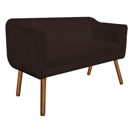 Kit 01 Namoradeira 02 Lugares e 02 Poltronas Giratória Julia Suede Marrom Base Madeira MM30 D'Rossi - DROSSI Imagem de Kit 01 Namoradeira 02 Lugares e 02 Poltronas Giratória Julia Suede Marrom Base Madeira MM30 D'Rossi