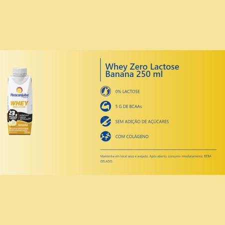 Imagem de Kit 02 Bebida Whey Zero Lactose Piracanjuba Banana 250 Ml