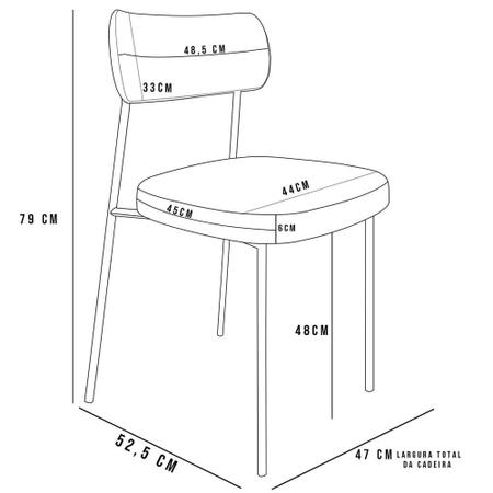 Imagem de Kit 02 Cadeiras Estofadas Para Sala De Jantar Melina L02 Bouclê Preto - Lyam Decor
