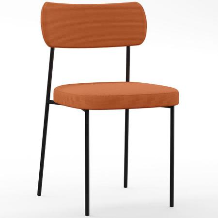 Imagem de Kit 02 Cadeiras Estofadas Para Sala De Jantar Melina L02 Tecido Terracota - Lyam Decor