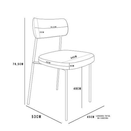 Imagem de Kit 02 Cadeiras Estofadas Para Sala De Jantar Melina L02 Tecido Terracota - Lyam Decor