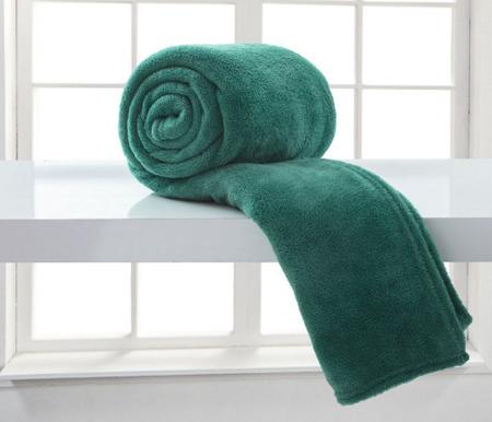 Imagem de Kit 02 Cobertor Casal Queen mantinha Lisa de microfibra verde escuro