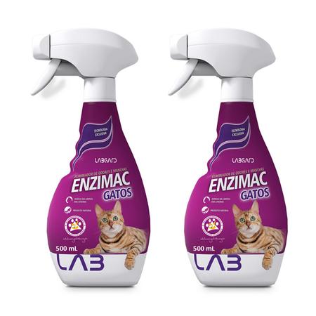 Imagem de Kit 02 EnziMac Gatos 500ml Elimina Odores E Manchas Natural