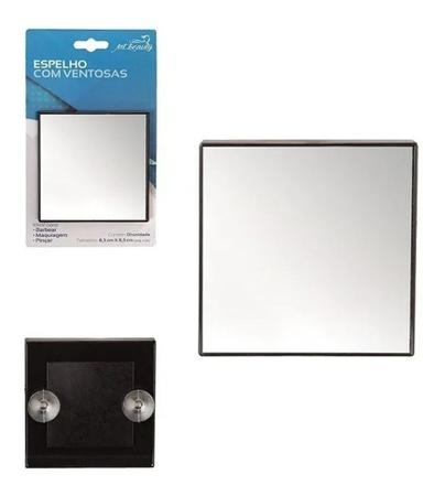 Imagem de Kit 02 Espelhos Quadrado 14 Cm Para Box Com Ventosa Makeup