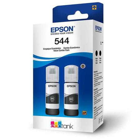 Imagem de KIt 02 Garrafas de Tinta T544 T544120-2P Preto para impressora Tank L3260