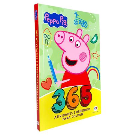 Kit 02 Livros Coleção Peppa Pig 365 Desenhos Para Colorir +