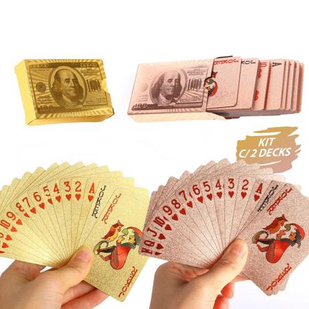 Kit Jogo Cartas Baralho Plástico Naipe Grande Truco 6 Jogos