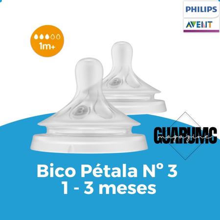 Imagem de Kit 02 Mamadeira Pétala 3.0 260ML Philips Avent + bico n3 SCY903/02