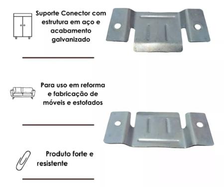 Imagem de Kit 02 Pares União Encaixe Engate P/ Sofás Cabeceiras Painéis Tv